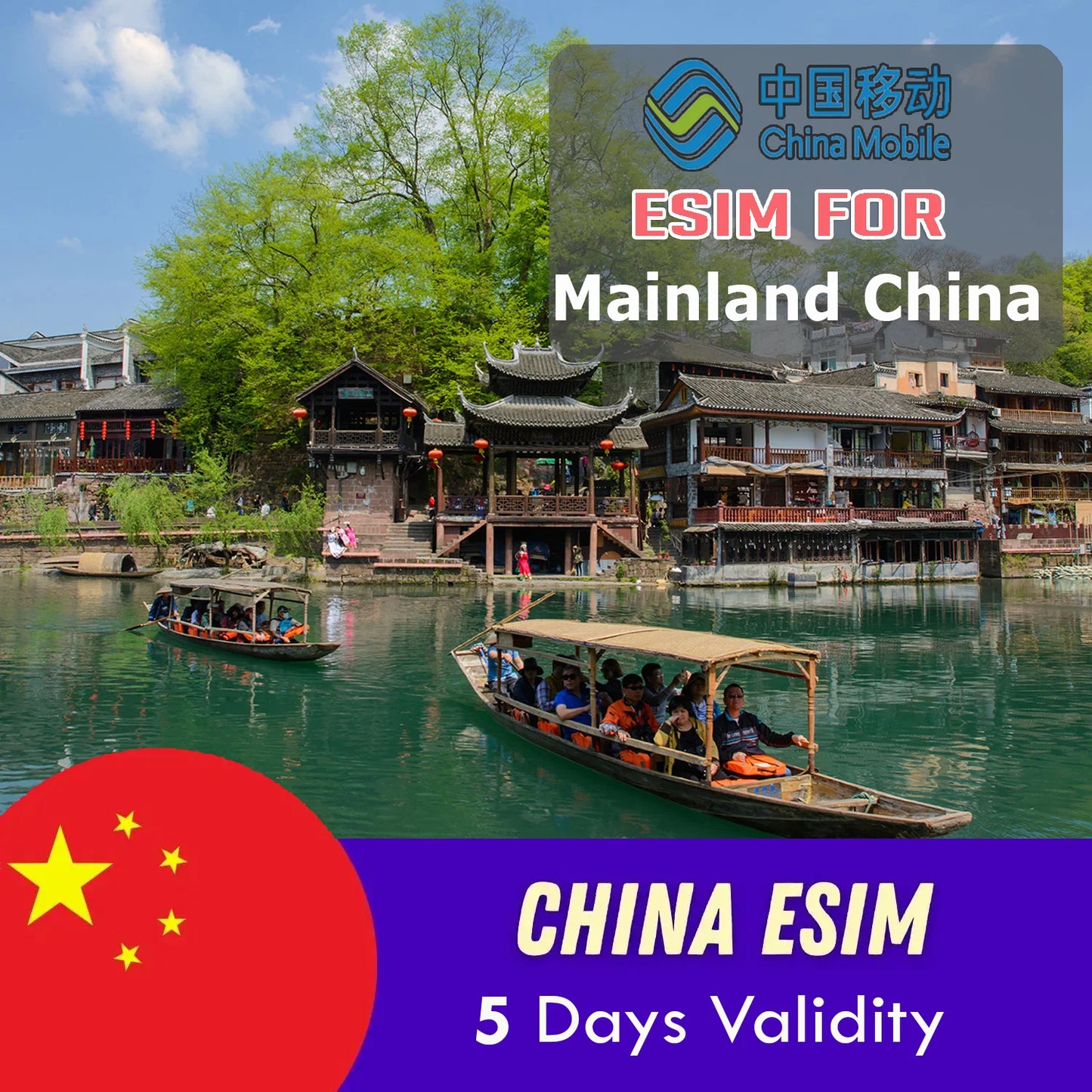 China Mobile eSIM For 5/7/10/15/30 days – No VPN required