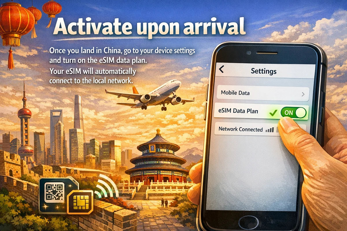 Activating eSIM data plan in cellular settings