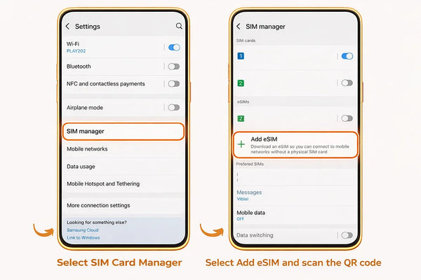 Samsung step 3: Tap Add mobile plan or Add eSIM