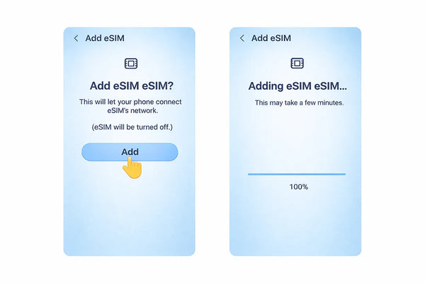 Samsung step 5: Confirm and wait for eSIM download