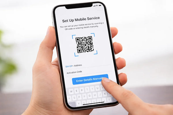 Choose manual eSIM installation on iPhone