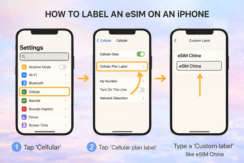 Rename an eSIM on iPhone