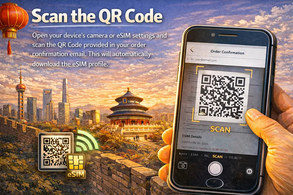 Scanning eSIM QR code with smartphone camera