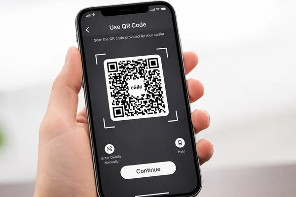 Scan the eSIM QR code on iPhone