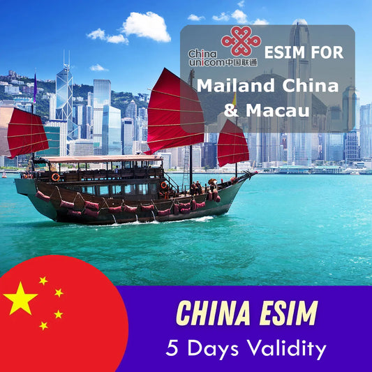 China, Macau eSIM 5GB For 5 Days