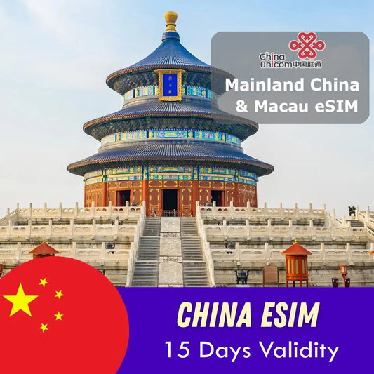 China, Macau eSIM 10GB For 15 Days