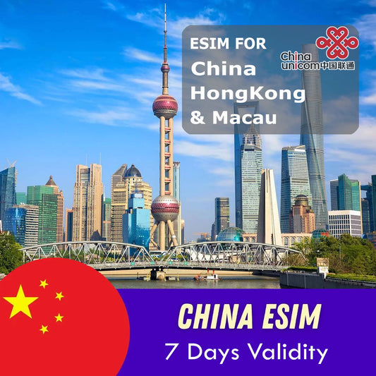 China, Hongkong & Macau eSIM 7 Days