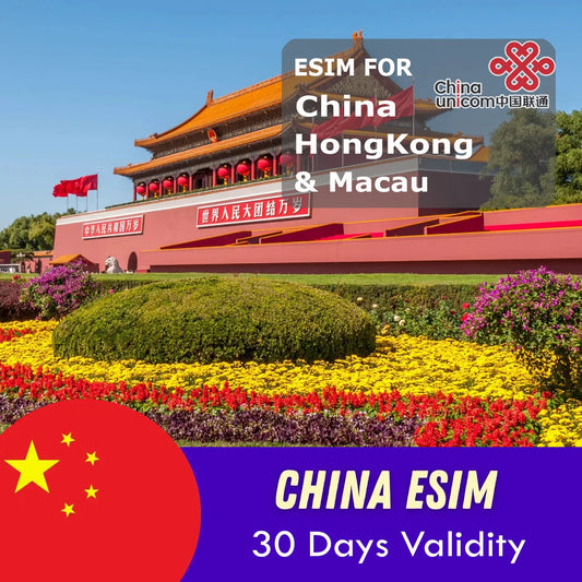 China, Hongkong & Macau eSIM 30 Days