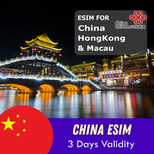 China, Hongkong & Macau eSIM 3 Days