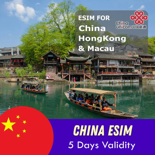 China, Hongkong & Macau eSIM 5 Days