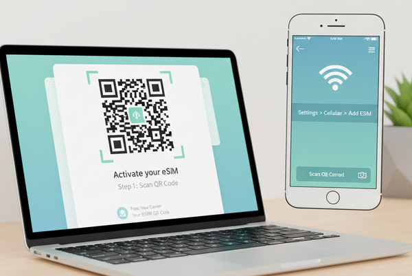 iPhone step 1: Get QR code and connect to Wi-Fi