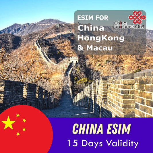 China, Hongkong & Macau eSIM 15 days