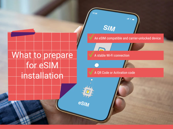 eSIM QR code scan illustration showing seamless mobile data activation